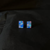 Opal Studs - Blue- Rectangle