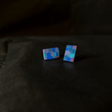 Opal Studs - Blue- Rectangle