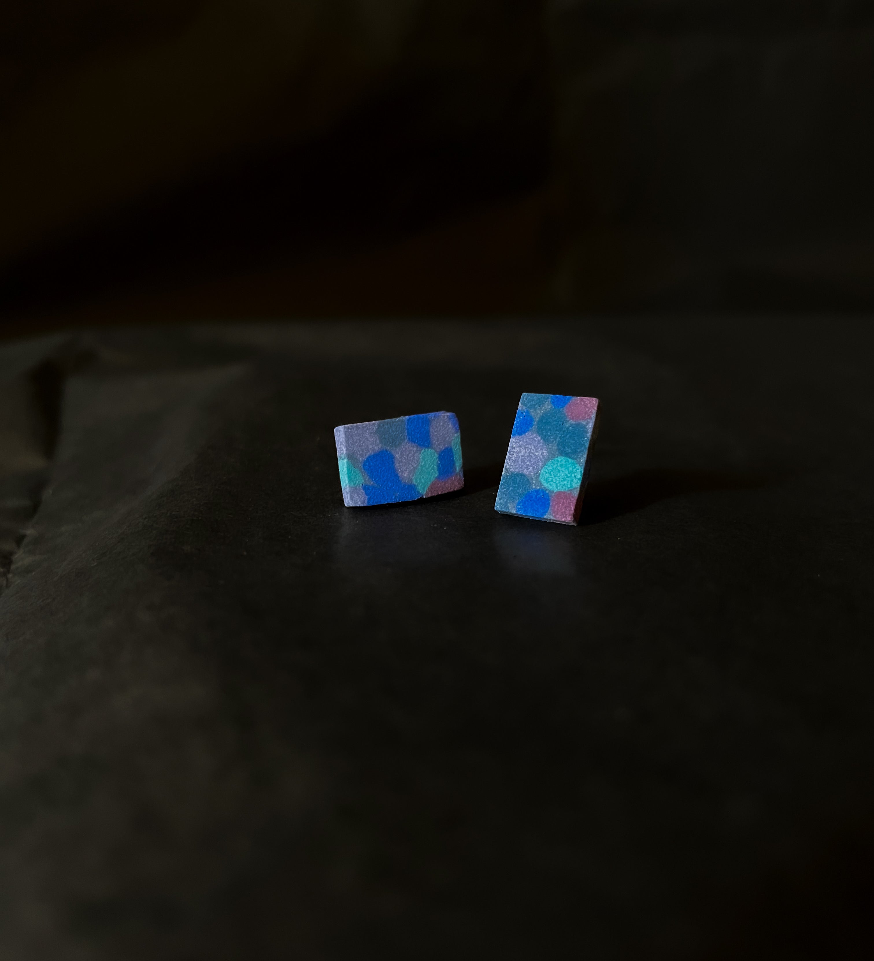 Opal Studs - Blue- Rectangle