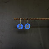Crossed Nought Dangles - Electric Blue - Tiny
