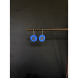 Crossed Nought Dangles - Electric Blue - Tiny