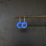 Crossed Nought Dangles - Electric Blue - Tiny